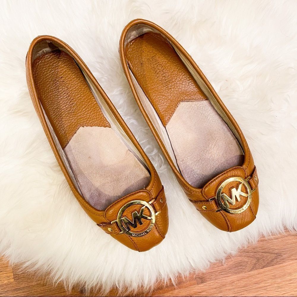 Michael Kors Tan Leather Ballet Flats
